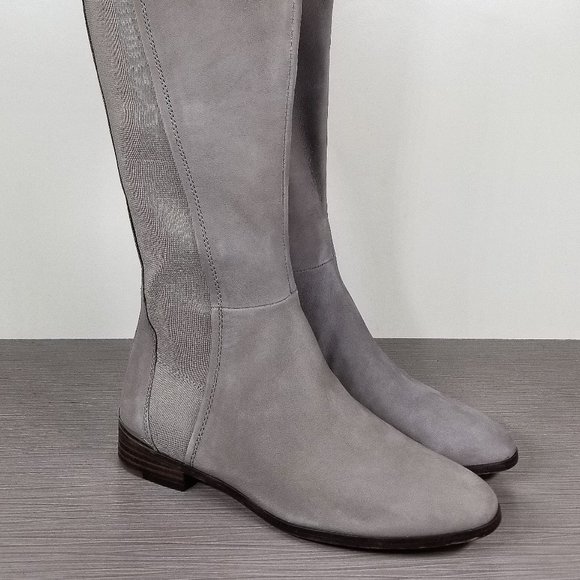 Louise et Cie Vallery Tall Boot, Light Gray Leather, Womens Size 8.5 M / 38.5 - Picture 6 of 15